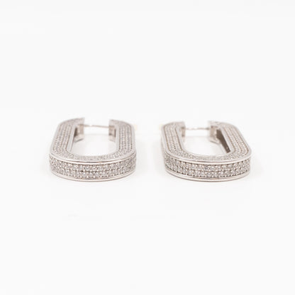 Edwige Crystal Hoops Metal Earrings