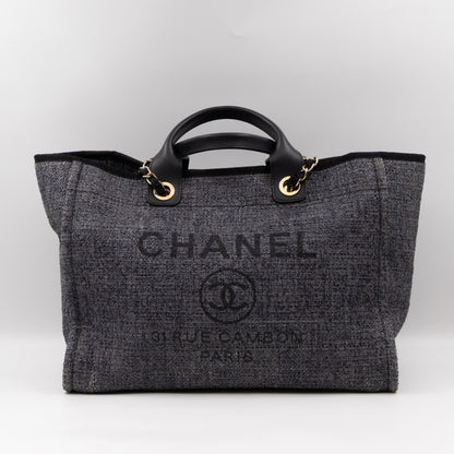 Large Deauville Tote Mixed Canvas & Leather