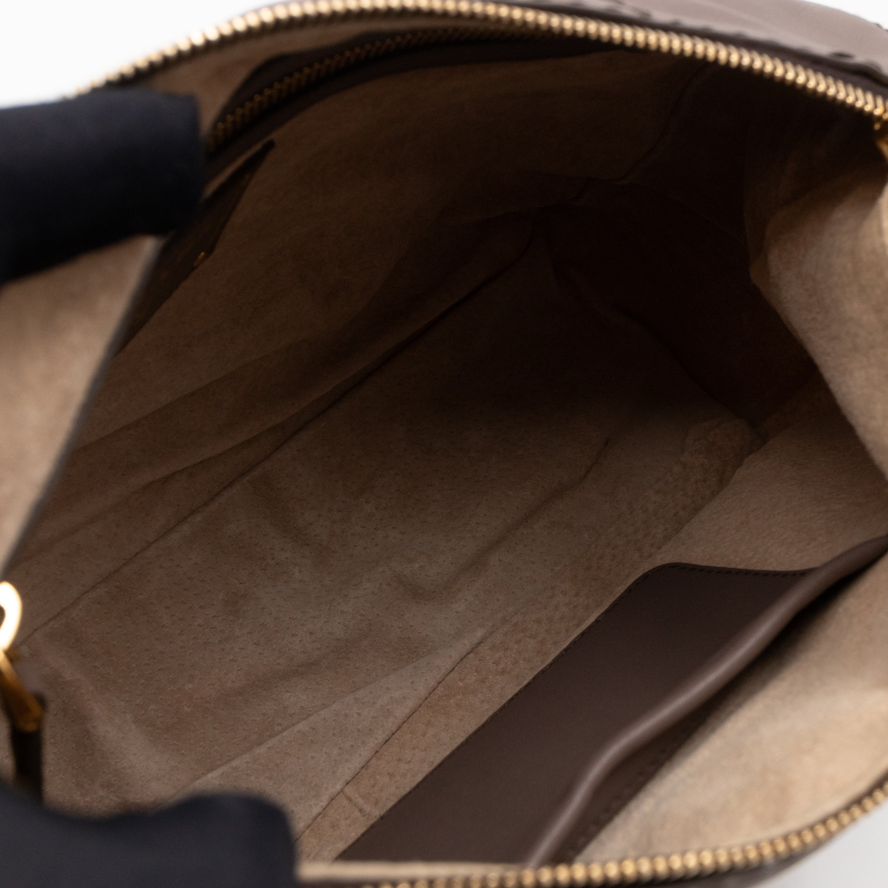Shoulder Bag Grey Soft Calfskin Leather