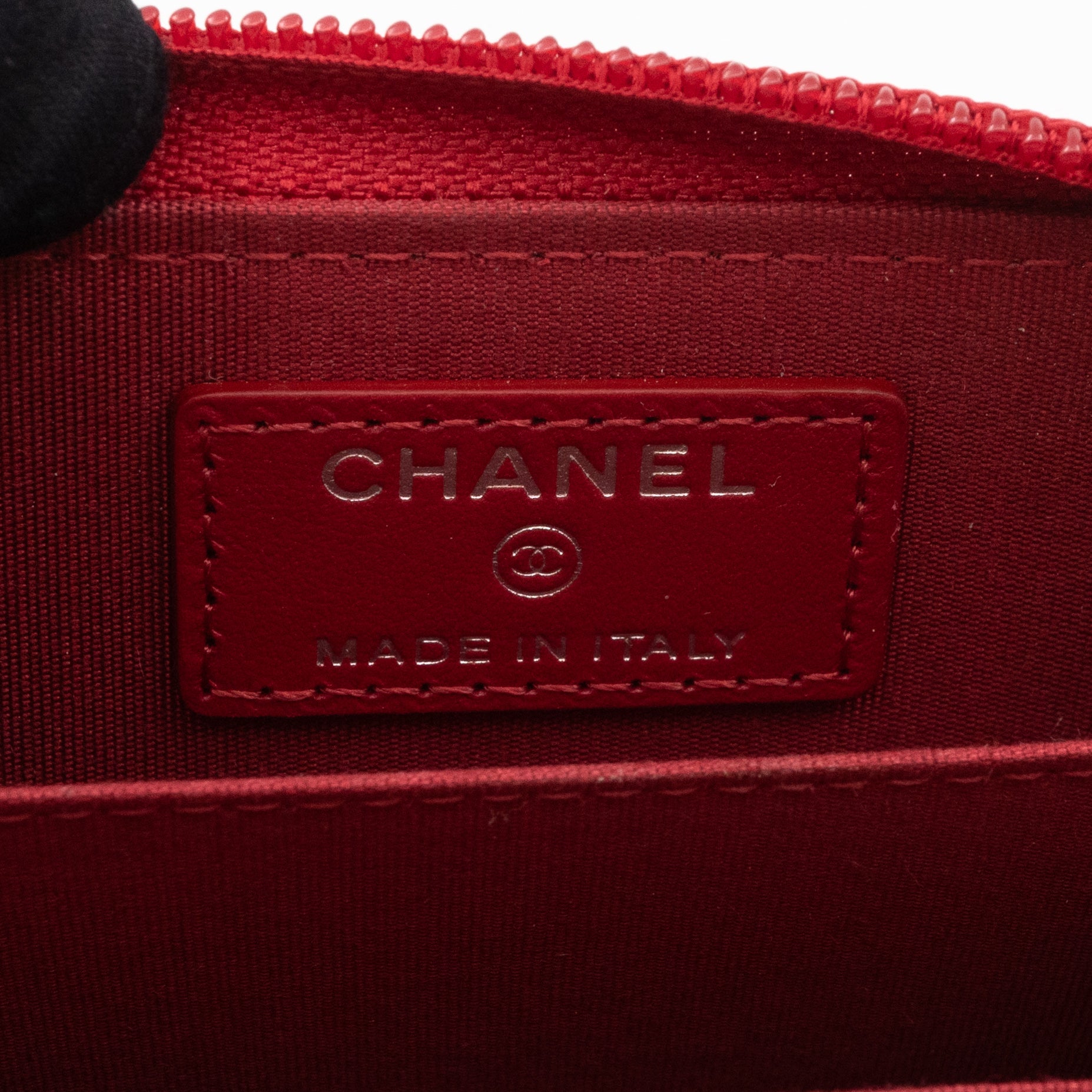 Boy Zip Around Card Holder Red Leather