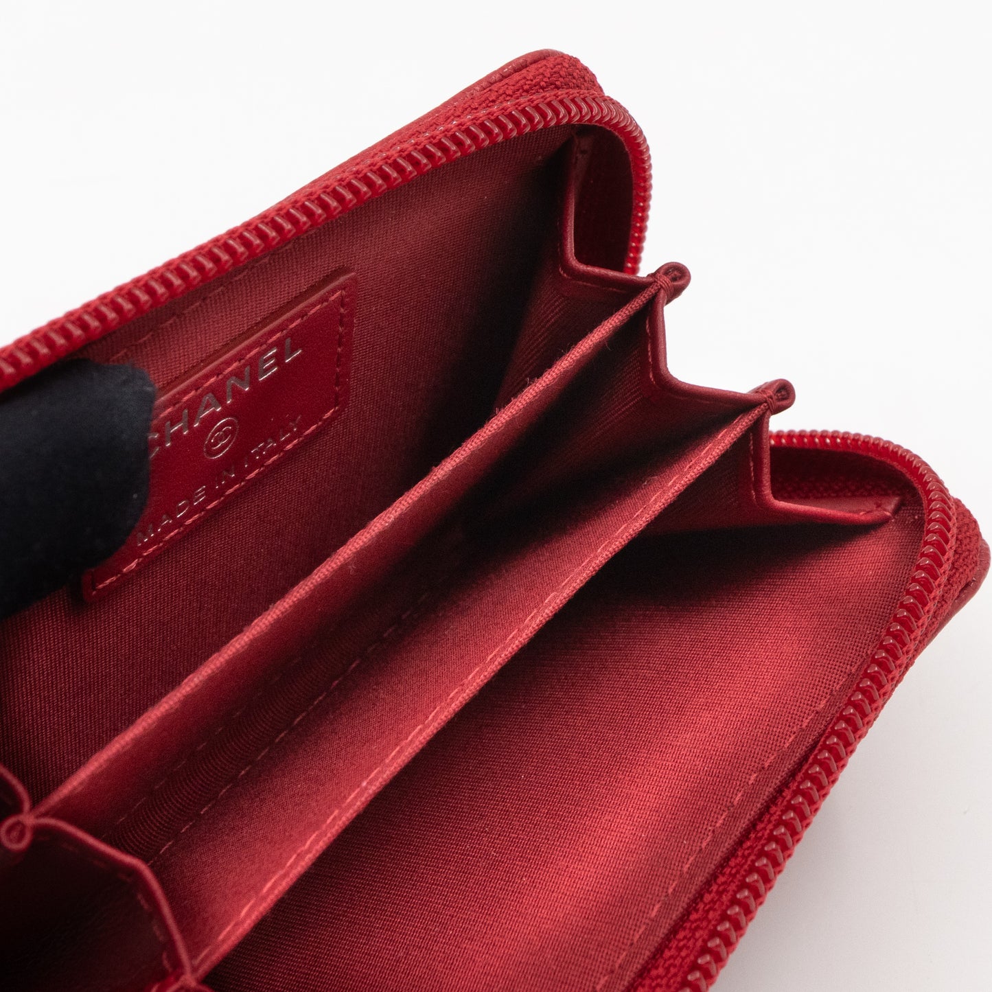 Boy Zip Around Card Holder Red Leather