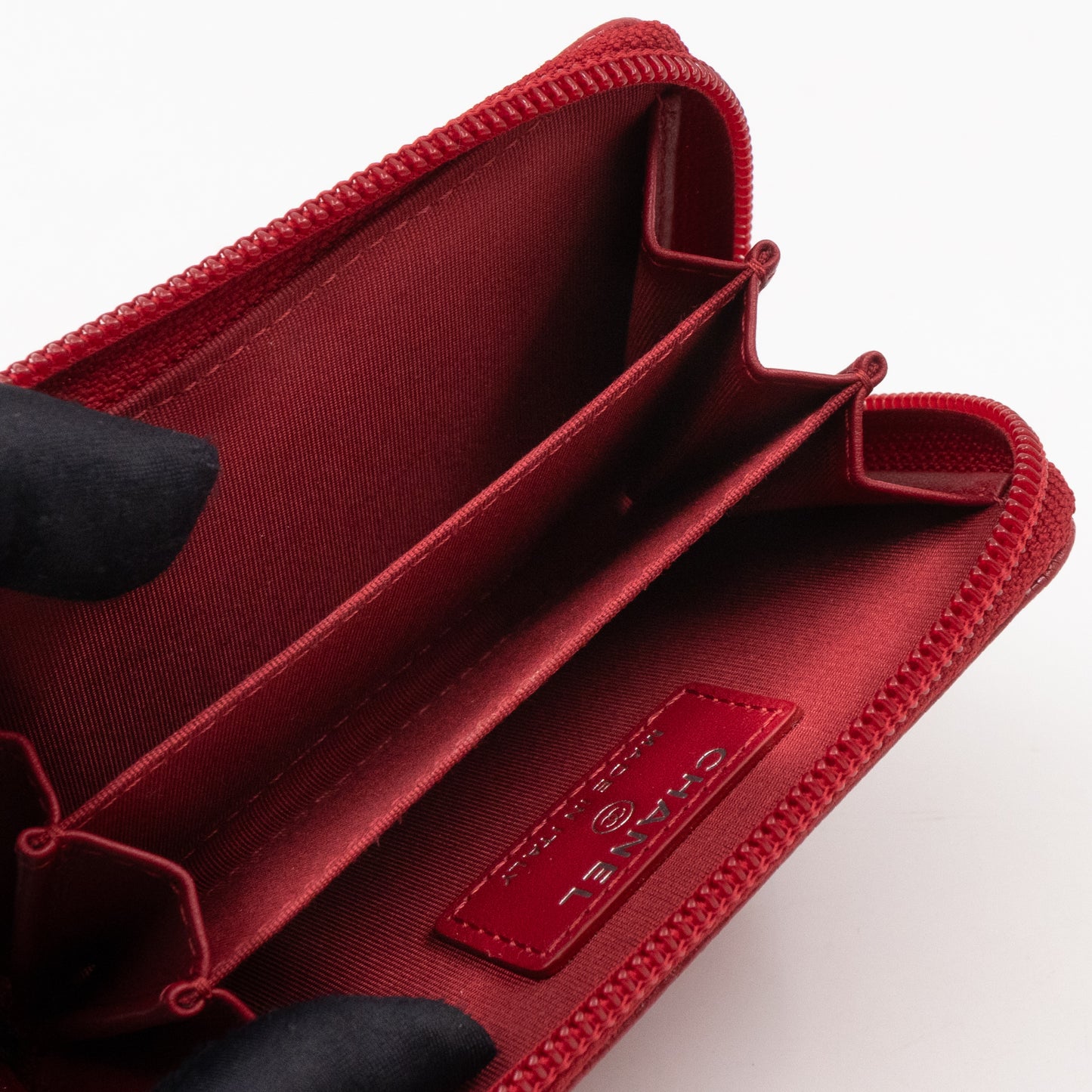 Boy Zip Around Card Holder Red Leather