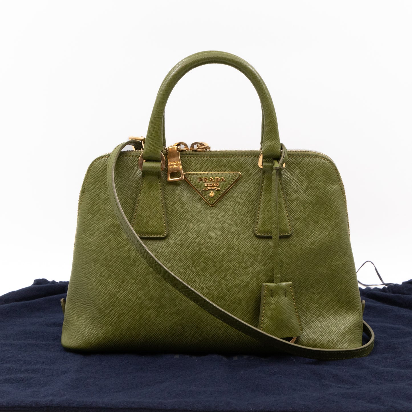 Promenade Small Green Saffiano Leather