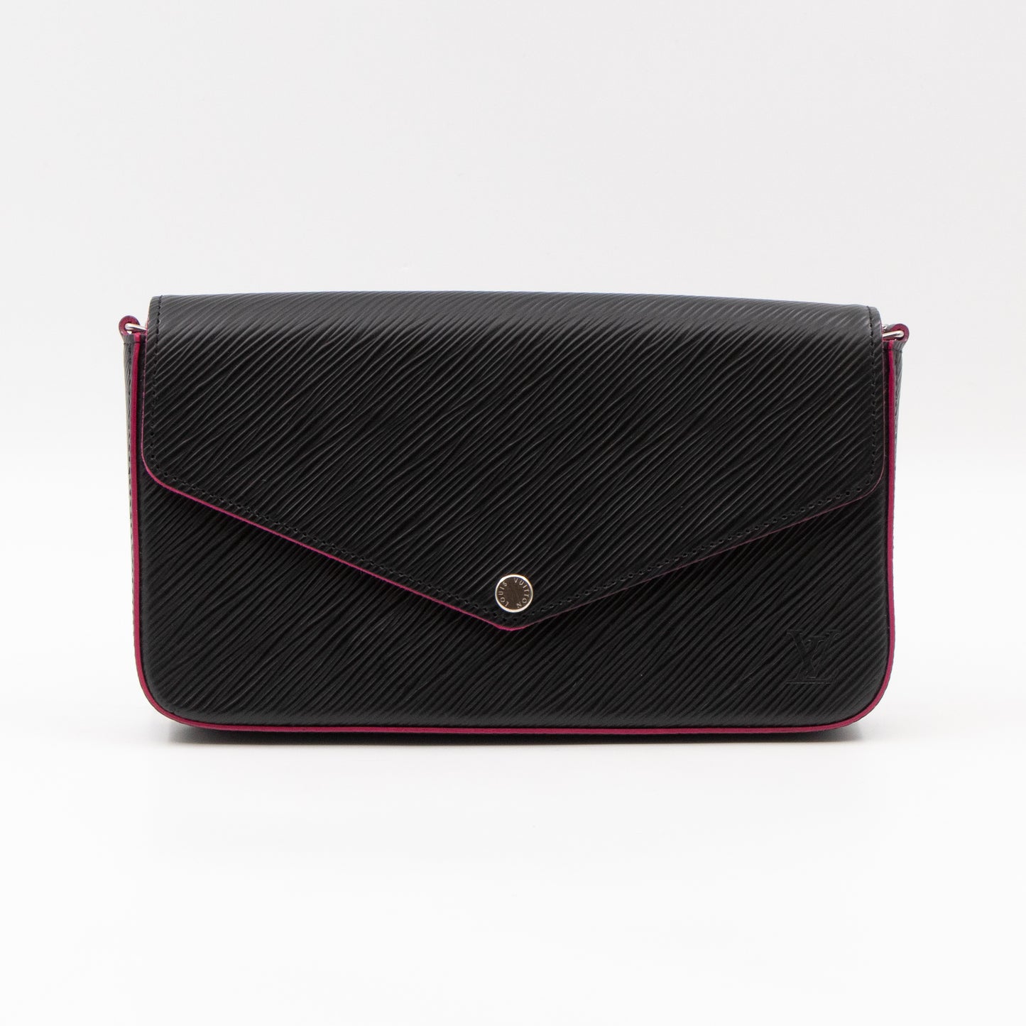 Pochette Felicie Black & Pink Epi Leather