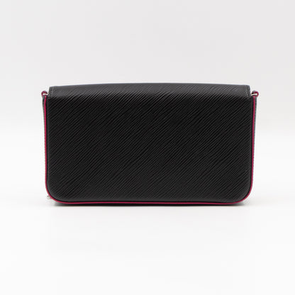 Pochette Felicie Black & Pink Epi Leather