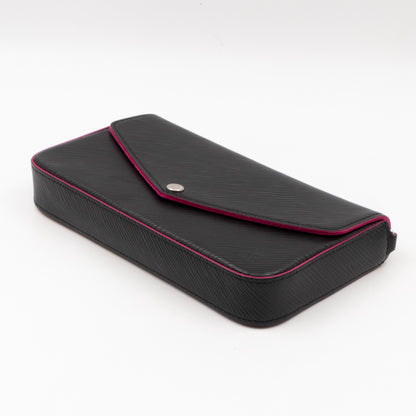 Pochette Felicie Black & Pink Epi Leather