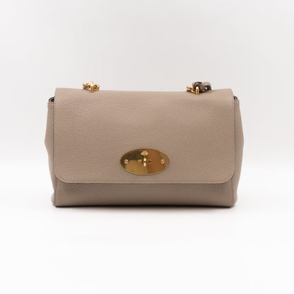 Lily Medium Grey Leather Gold