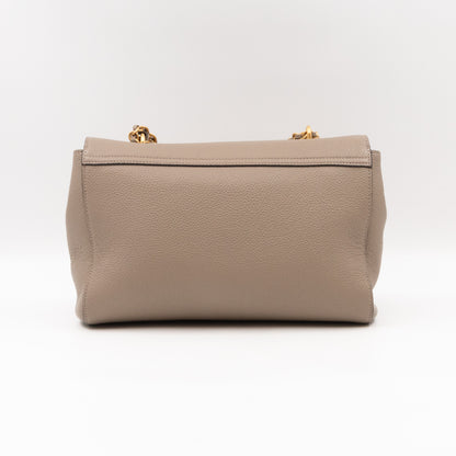 Lily Medium Grey Leather Gold