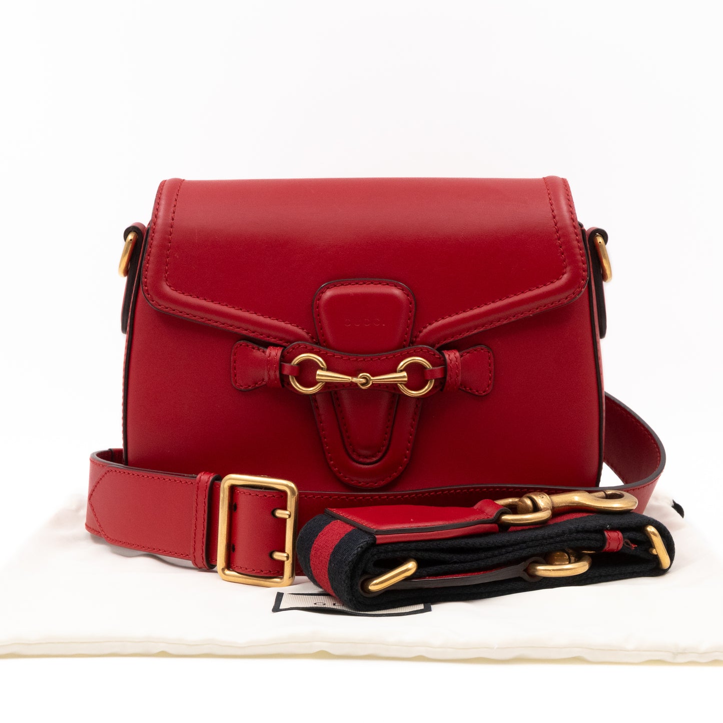 Lady Web Medium Hibiscus Red Leather