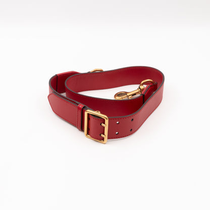 Lady Web Medium Hibiscus Red Leather