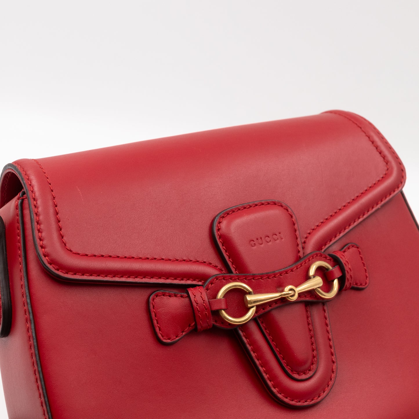 Lady Web Medium Hibiscus Red Leather