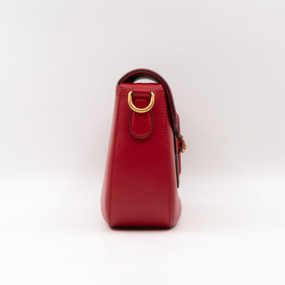 Lady Web Medium Hibiscus Red Leather