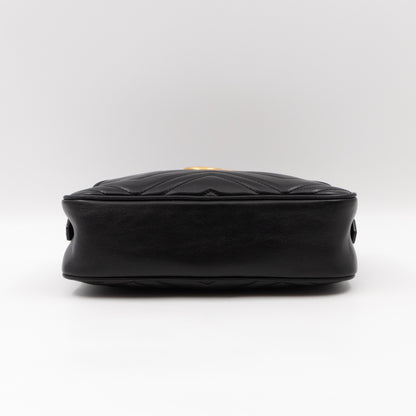 GG Marmont Small Matelasse Black Leather