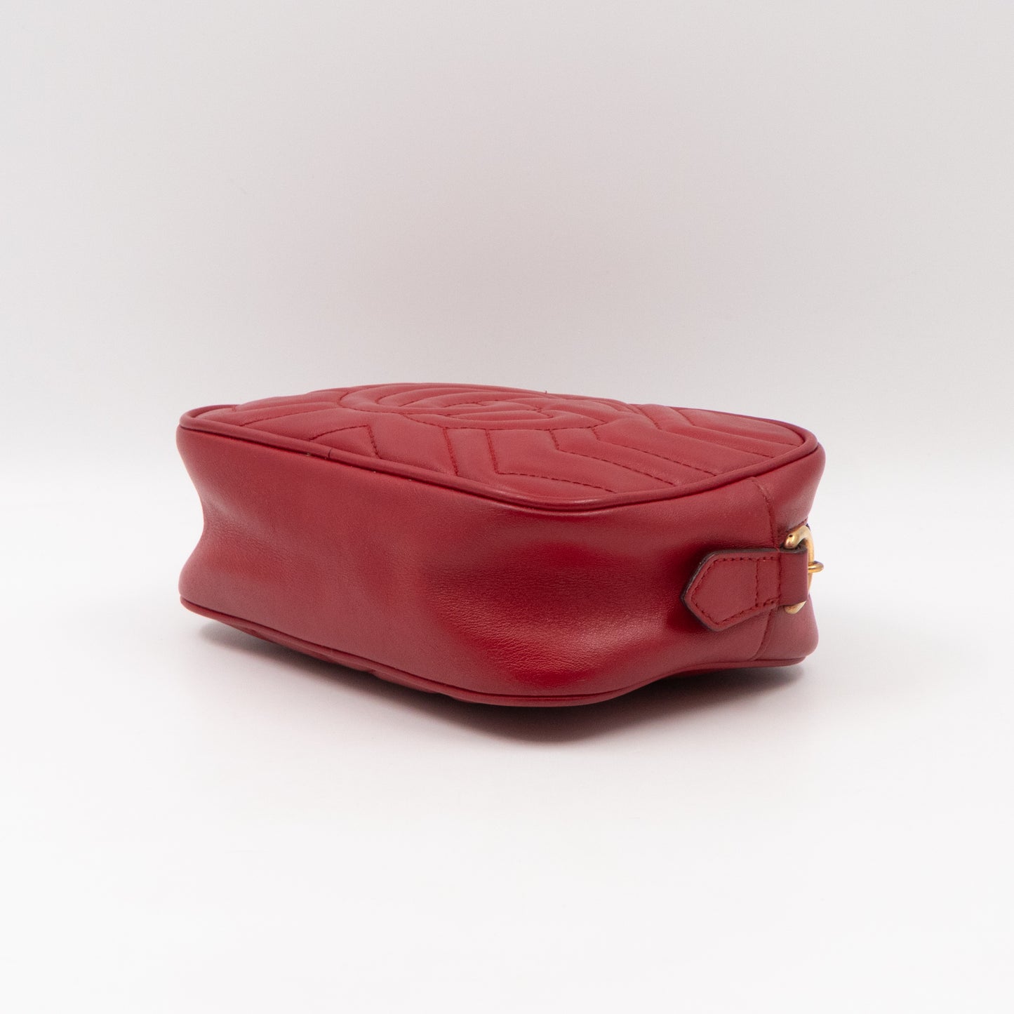 GG Marmont Matelassé Mini Red Leather Bag