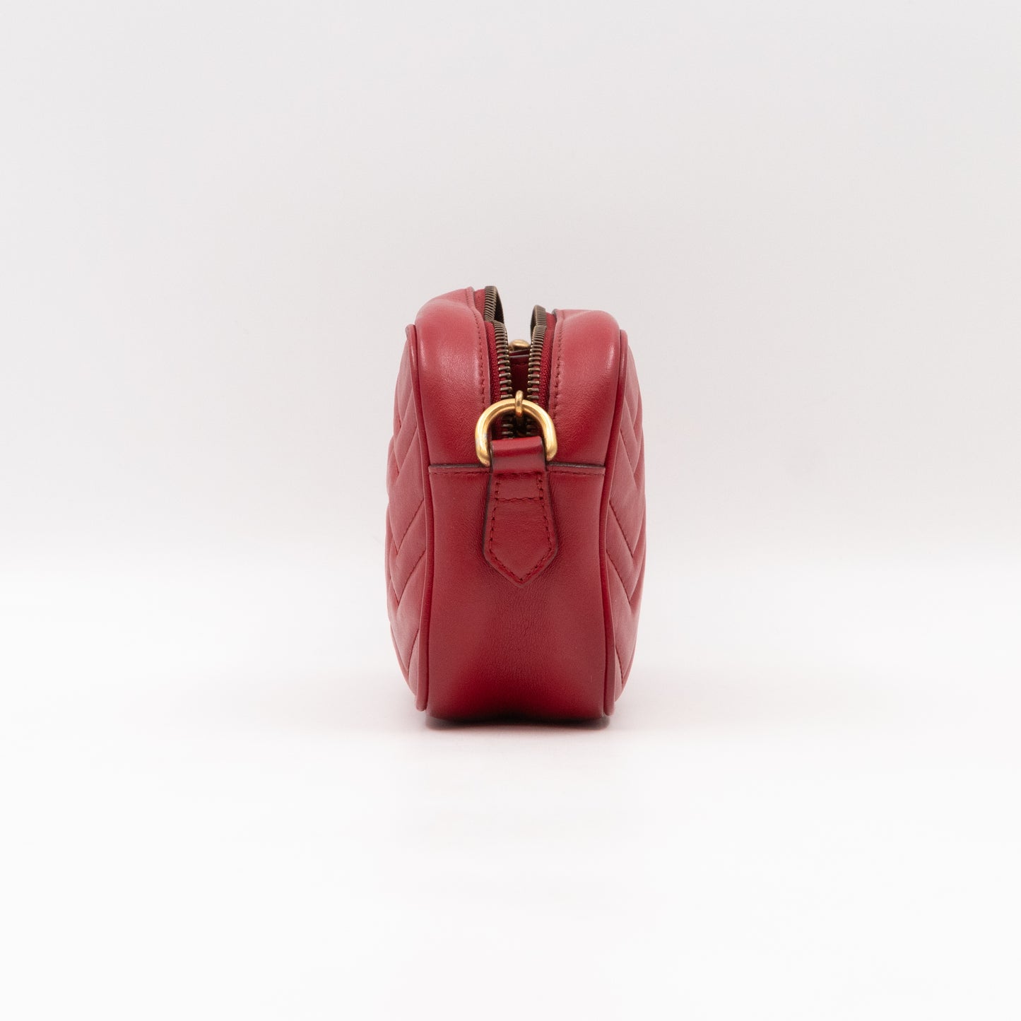 GG Marmont Matelassé Mini Red Leather Bag