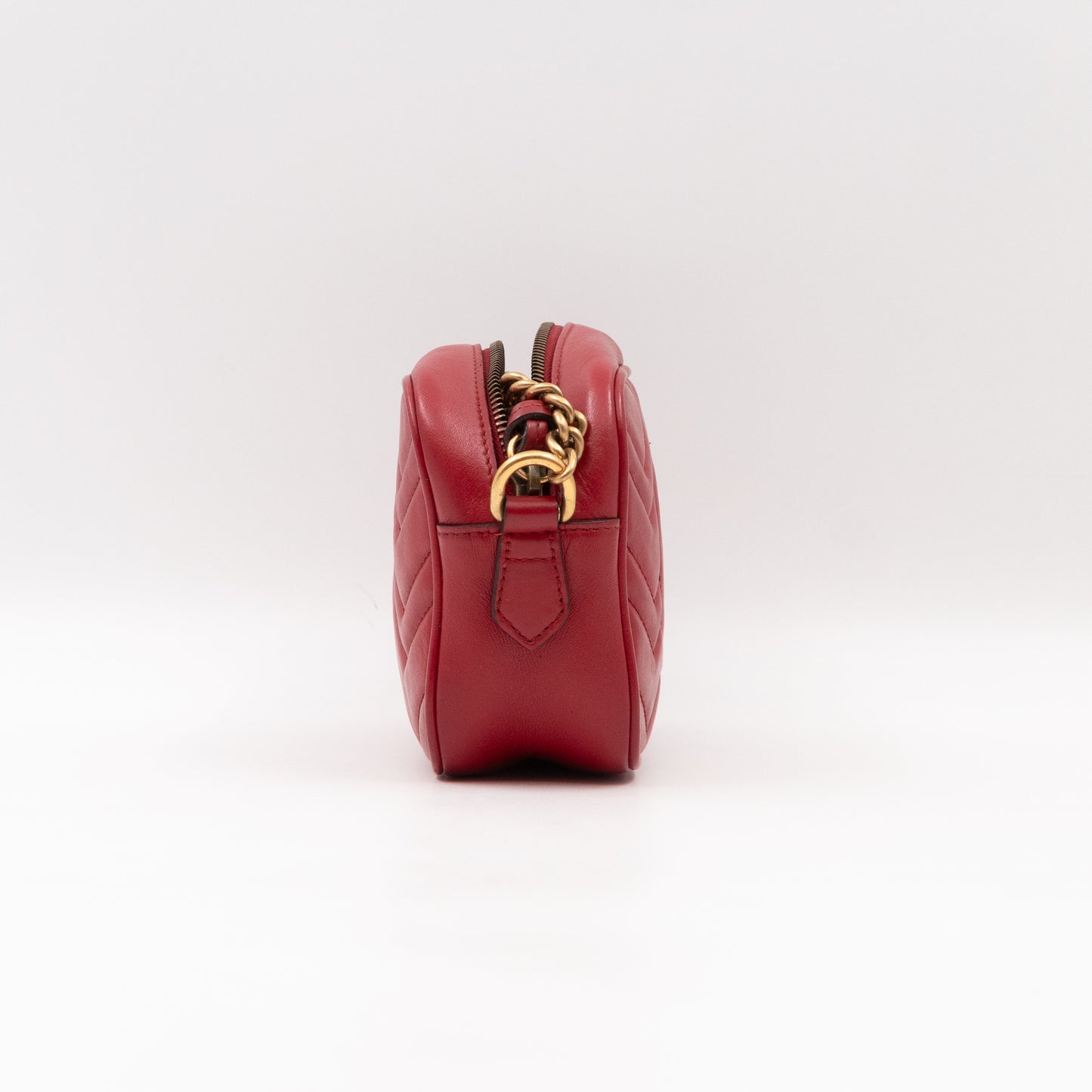 GG Marmont Matelassé Mini Red Leather Bag