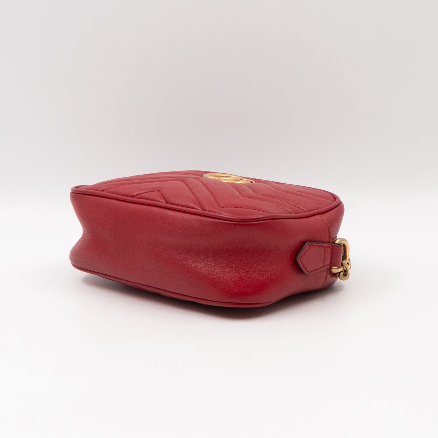 GG Marmont Matelassé Mini Red Leather Bag