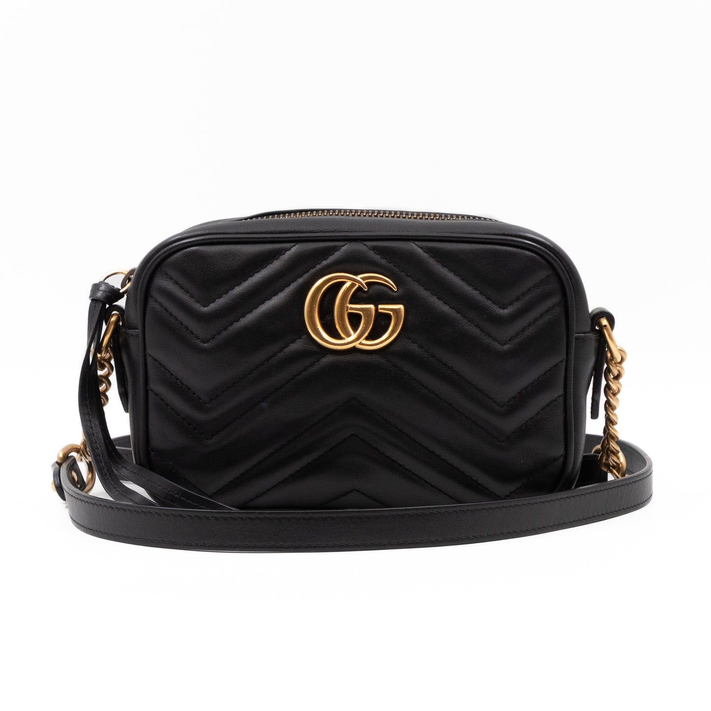 GG Marmont Mini Black Matelassé Leather