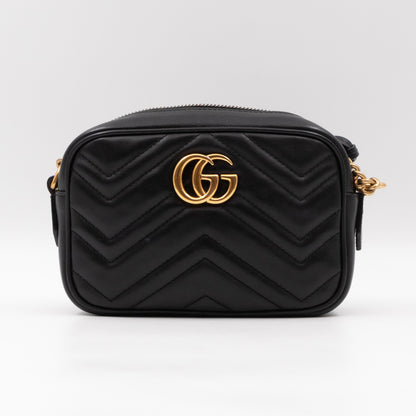 GG Marmont Mini Black Matelassé Leather