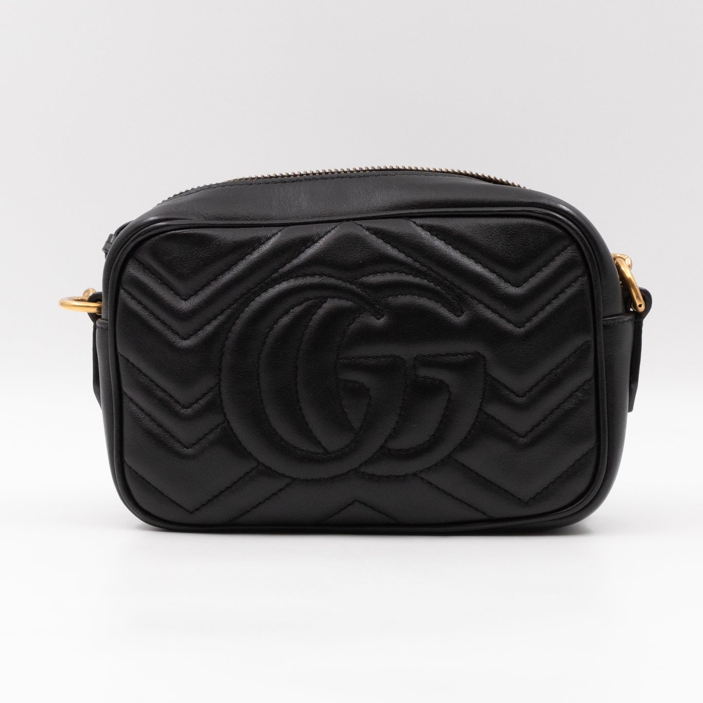 GG Marmont Mini Black Matelassé Leather