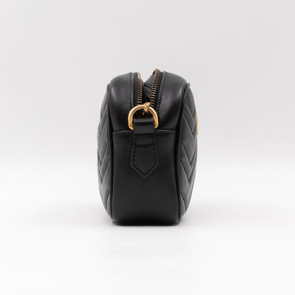 GG Marmont Mini Black Matelassé Leather