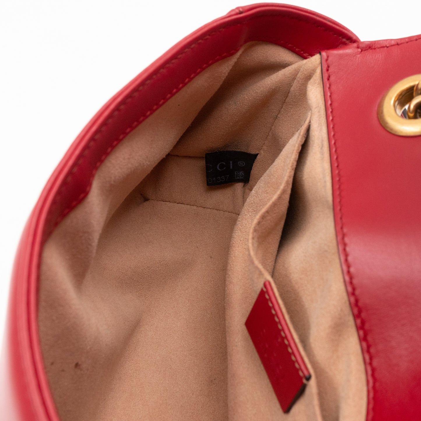 GG Marmont Flap Mini Red Matelassé Leather