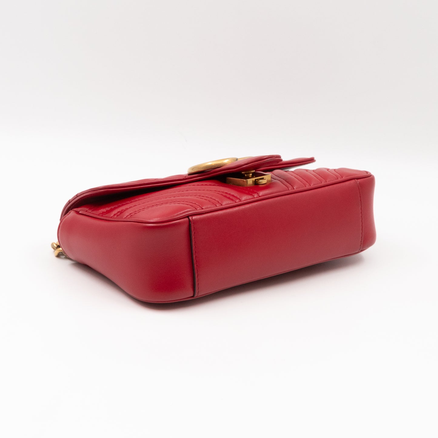 GG Marmont Flap Mini Red Matelassé Leather