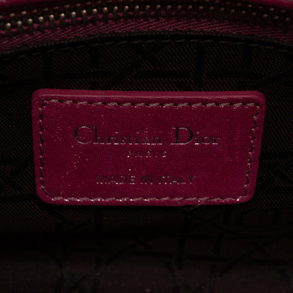 Lady Dior Mini Pink Metallic Leather