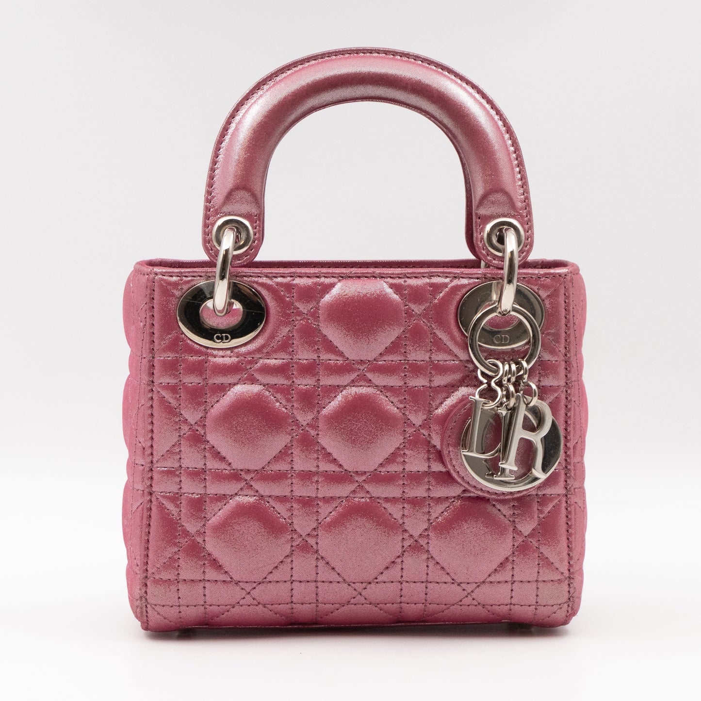 Lady Dior Mini Pink Metallic Leather