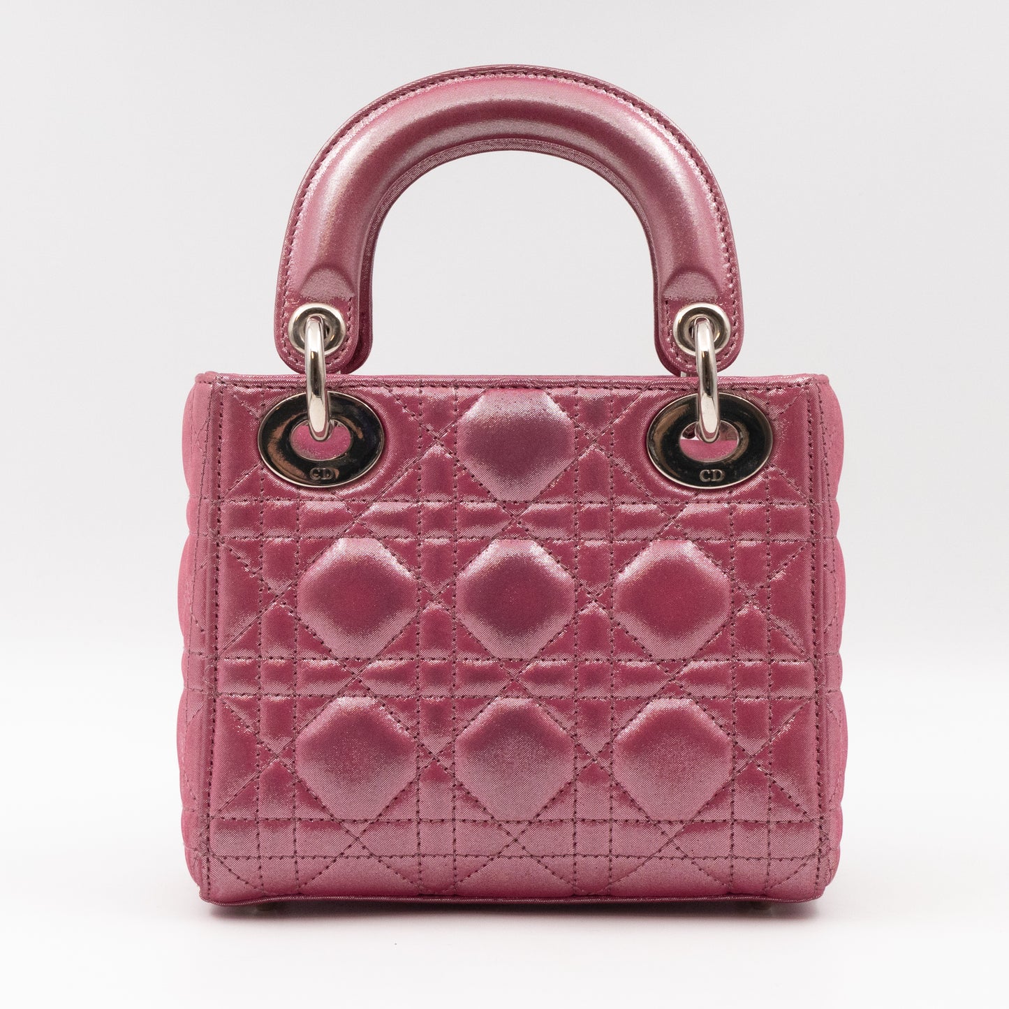 Lady Dior Mini Pink Metallic Leather