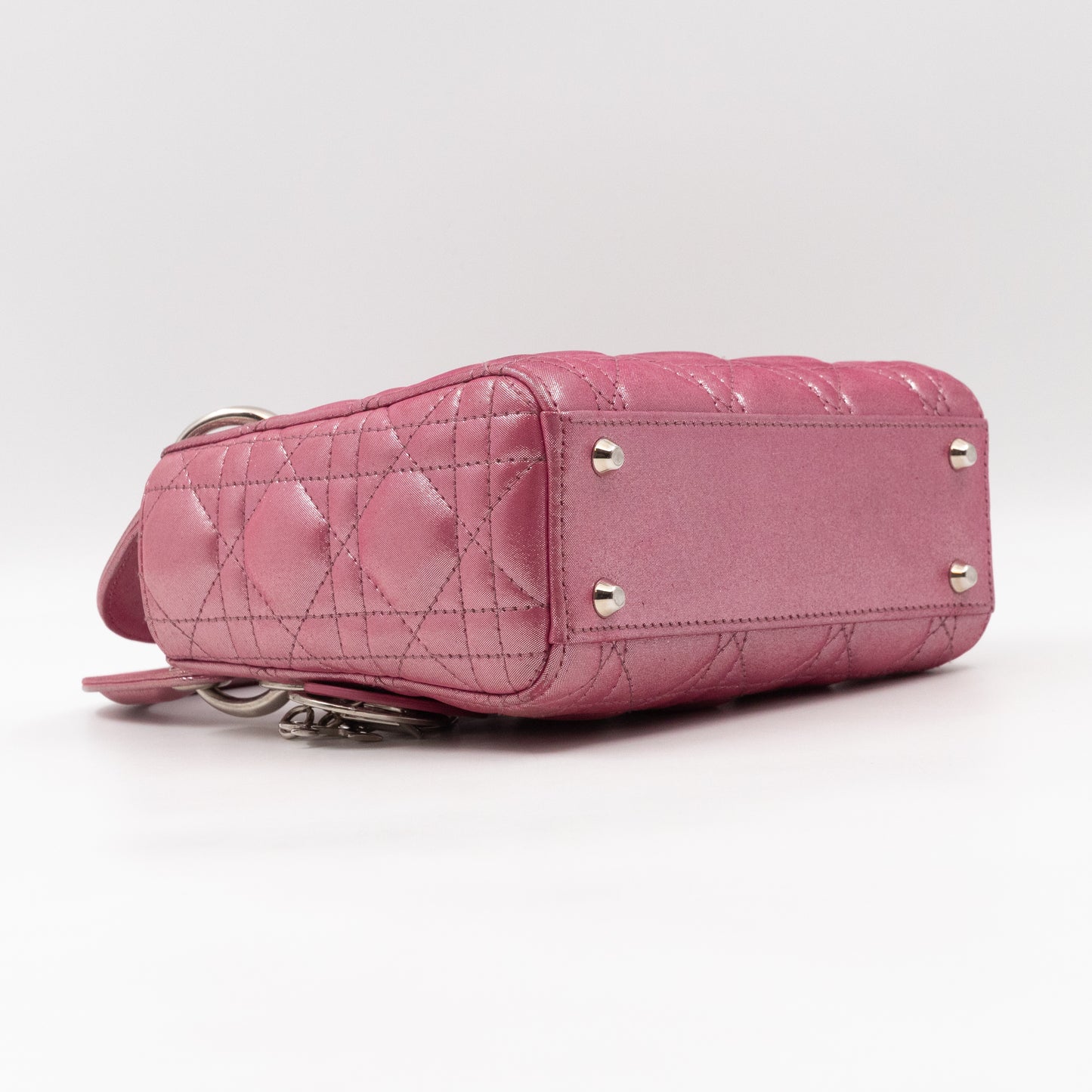 Lady Dior Mini Pink Metallic Leather