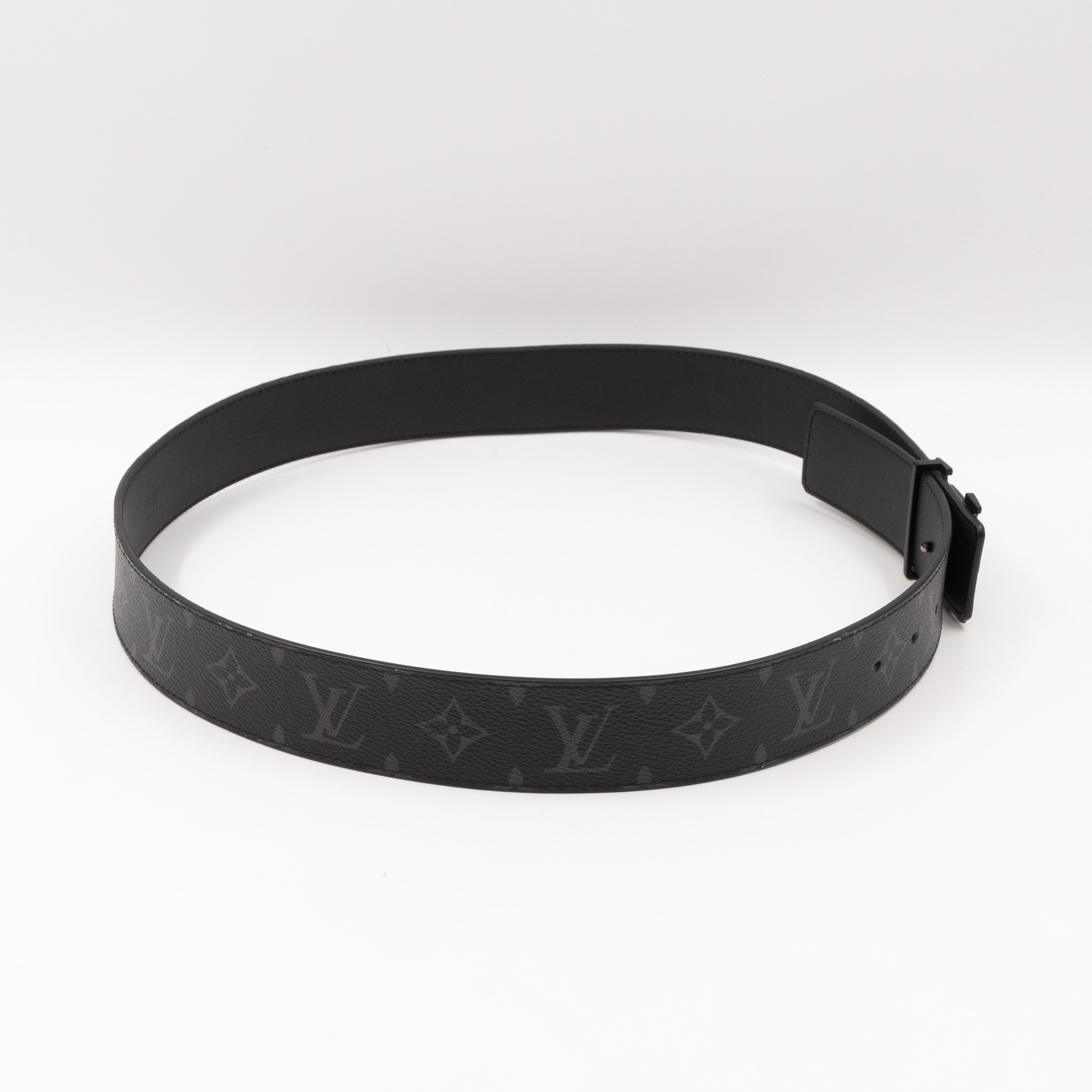 LV Initials Belt Monogram Eclipse Leather 90/36