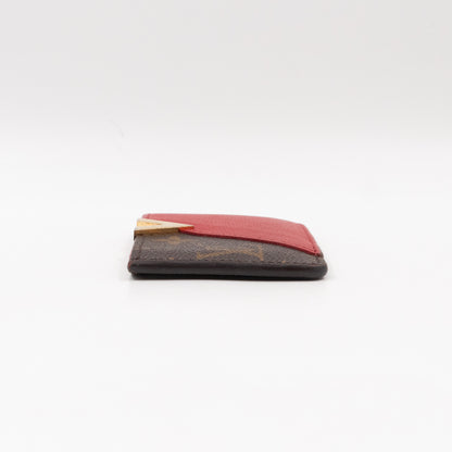 Kimono Card Holder Monogram & Red Leather