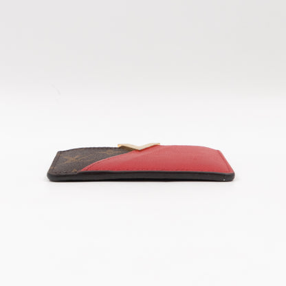 Kimono Card Holder Monogram & Red Leather