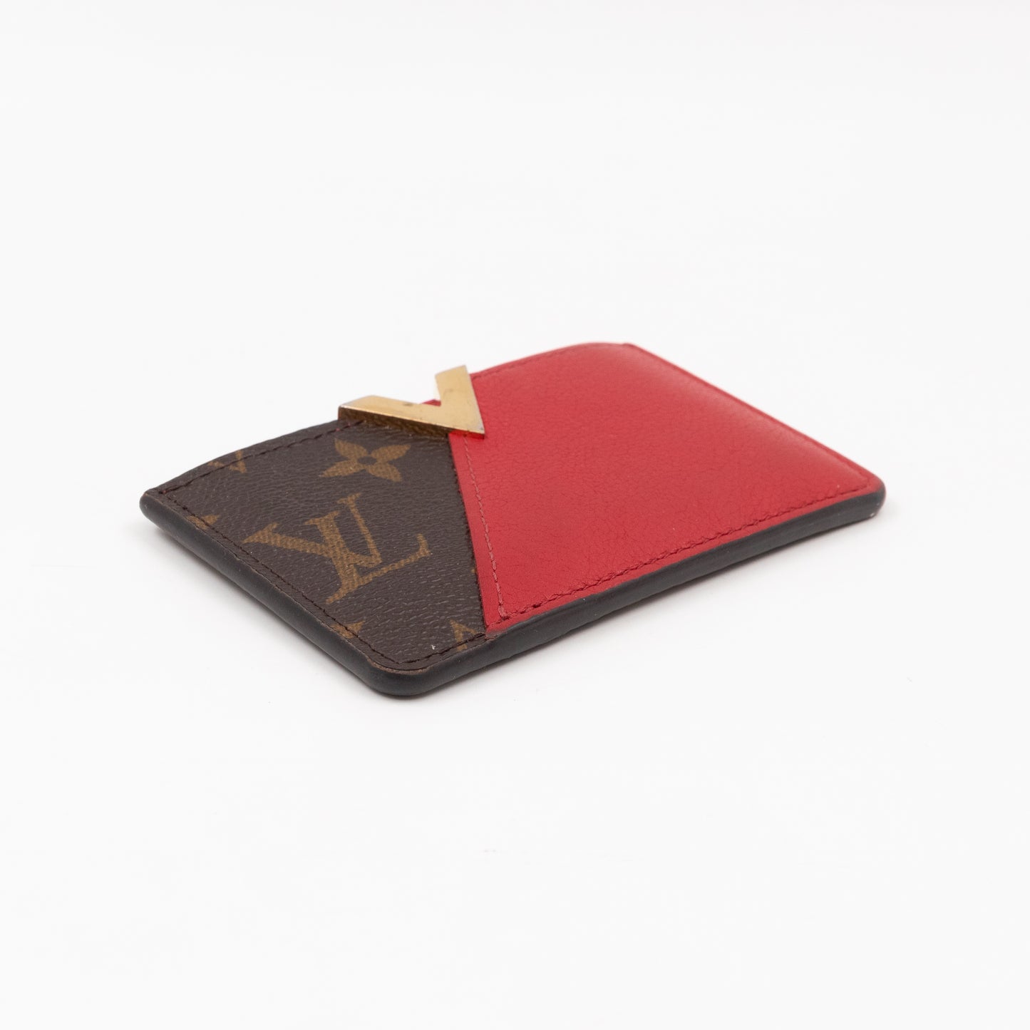 Kimono Card Holder Monogram & Red Leather