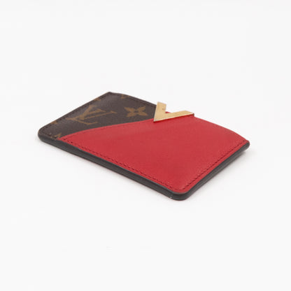 Kimono Card Holder Monogram & Red Leather