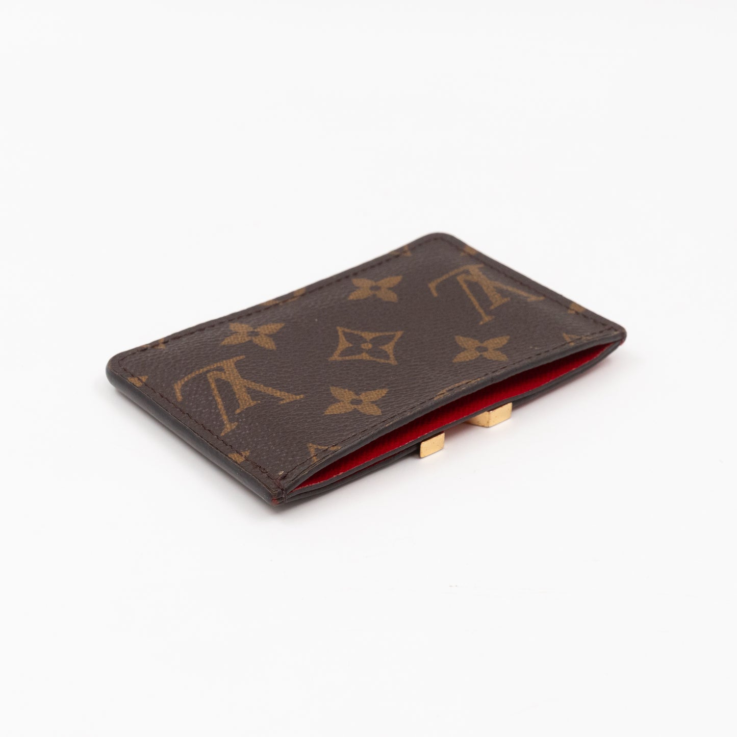 Kimono Card Holder Monogram & Red Leather