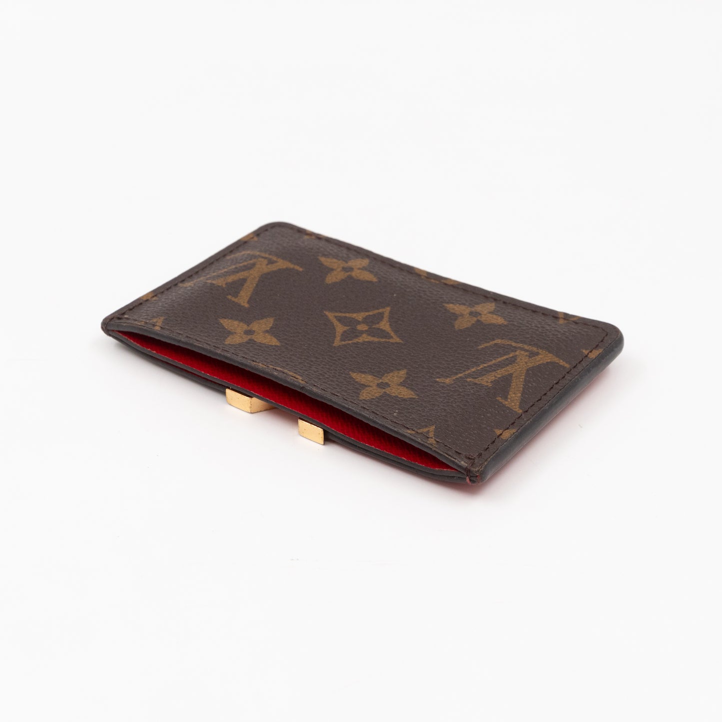 Kimono Card Holder Monogram & Red Leather