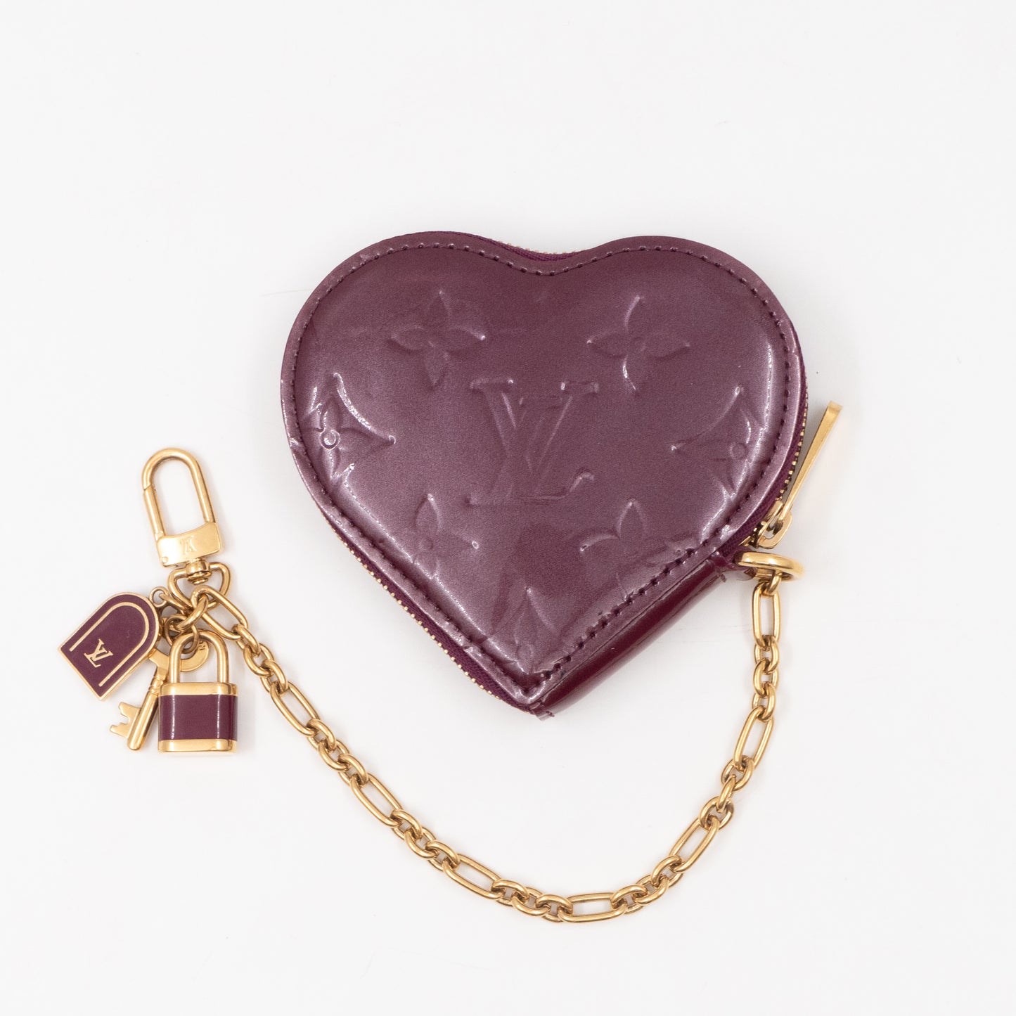 Heart Coin Purse Vernis Violette