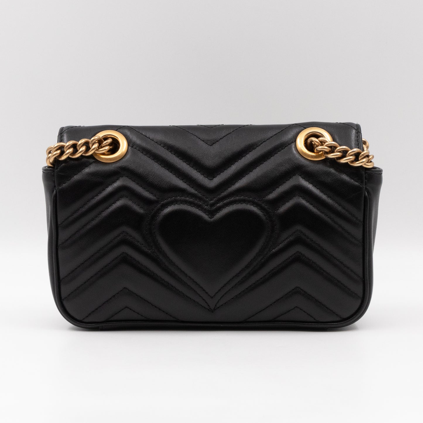 GG Marmont Flap Mini Black Matelassé Leather