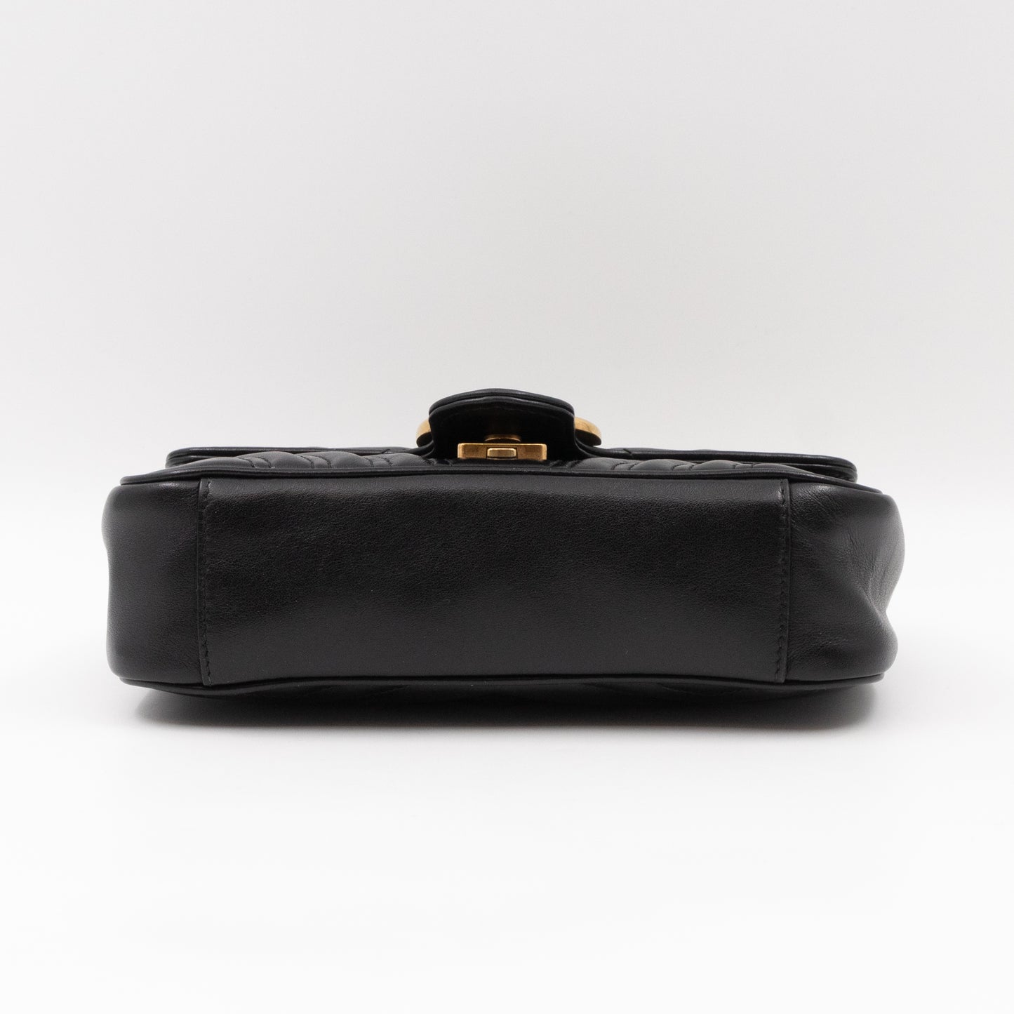 GG Marmont Flap Mini Black Matelassé Leather