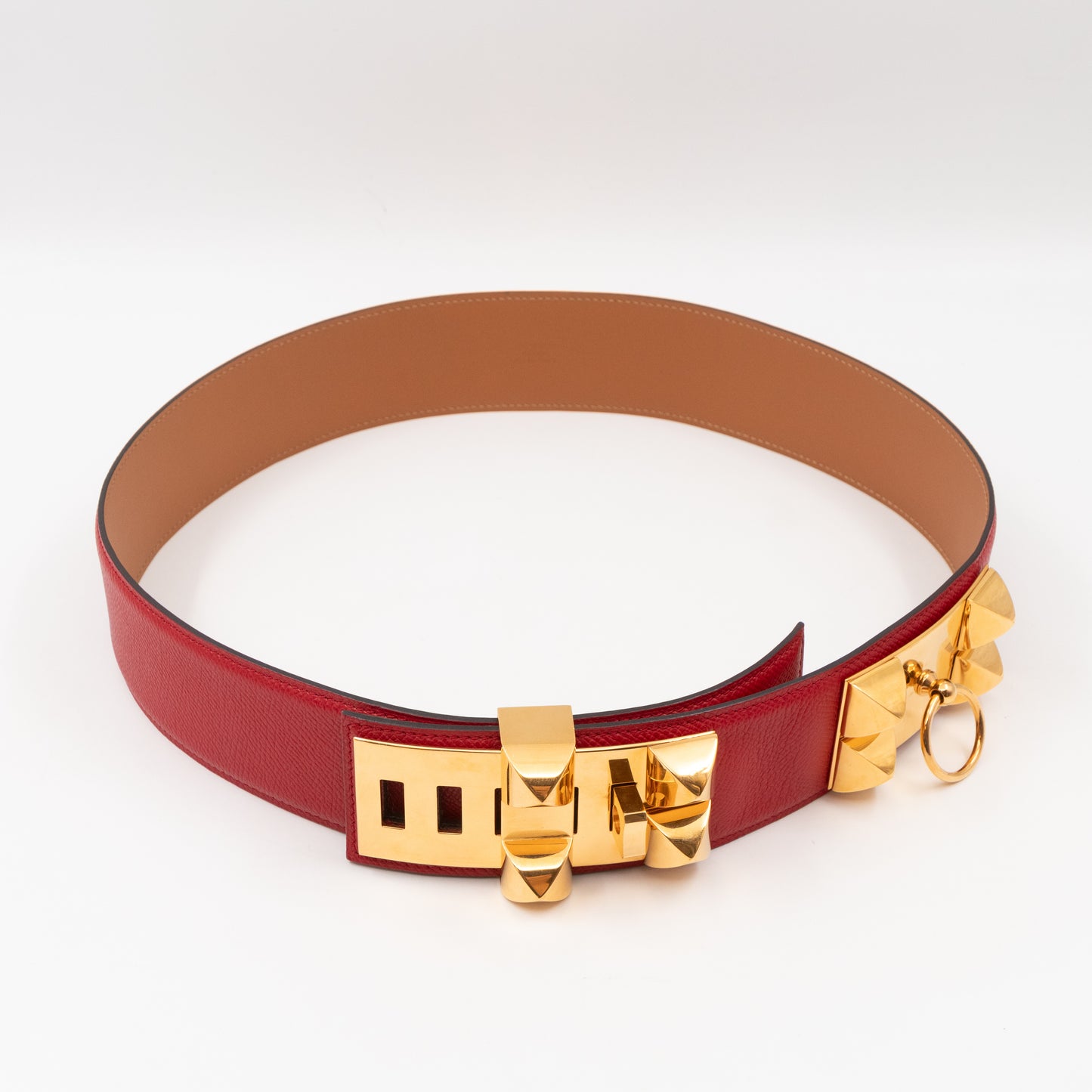 Collier de Chien Wide Belt Red Leather 80/32