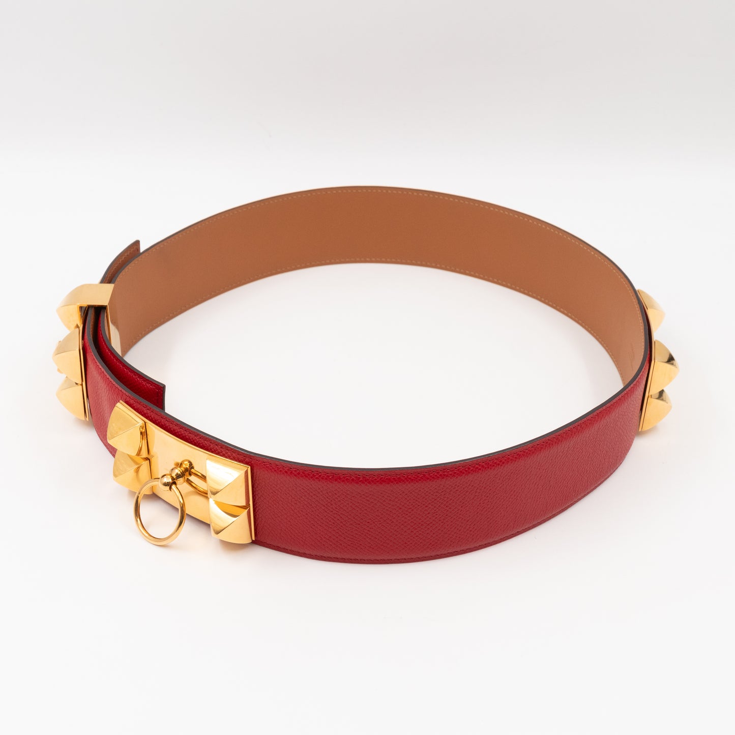 Collier de Chien Wide Belt Red Leather 80/32