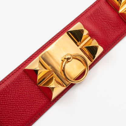 Collier de Chien Wide Belt Red Leather 80/32