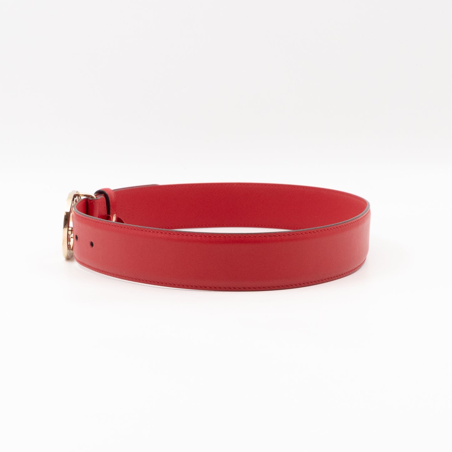 Interlocking G Buckle Belt Red Leather 70/28