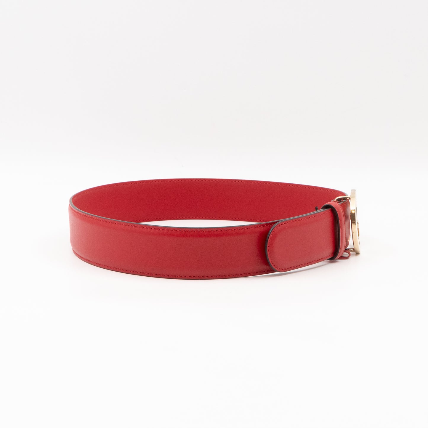 Interlocking G Buckle Belt Red Leather 70/28