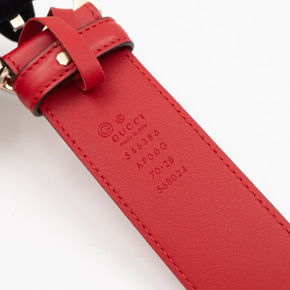 Interlocking G Buckle Belt Red Leather 70/28