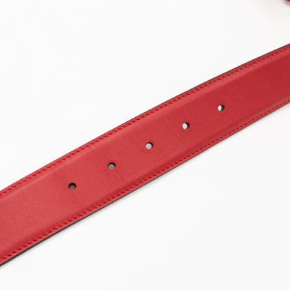 Interlocking G Buckle Belt Red Leather 70/28