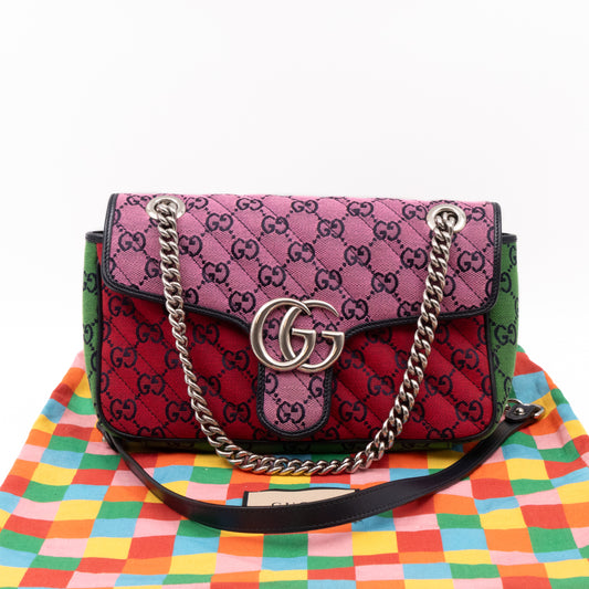 GG Marmont Small Flap Bag Multicolor Canvas