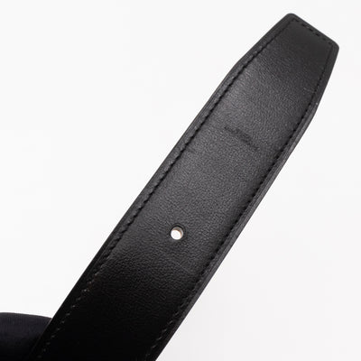 H Buckle & Reversible Gold and Black Leather Belt 95/37